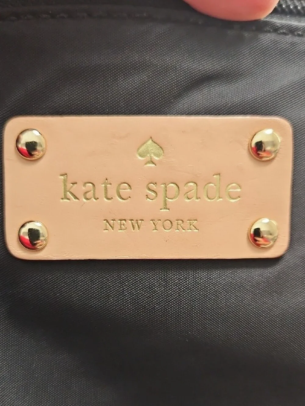 kate spade Black Tote with Tan Handles